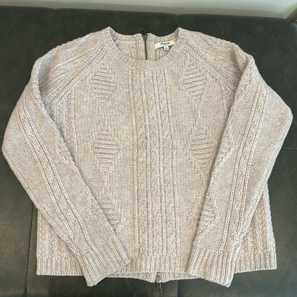 Madewell lavender wool sweater with zipper size xs